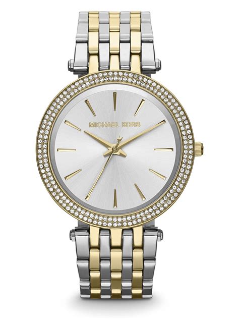 michael kors darci pave silver tone watch